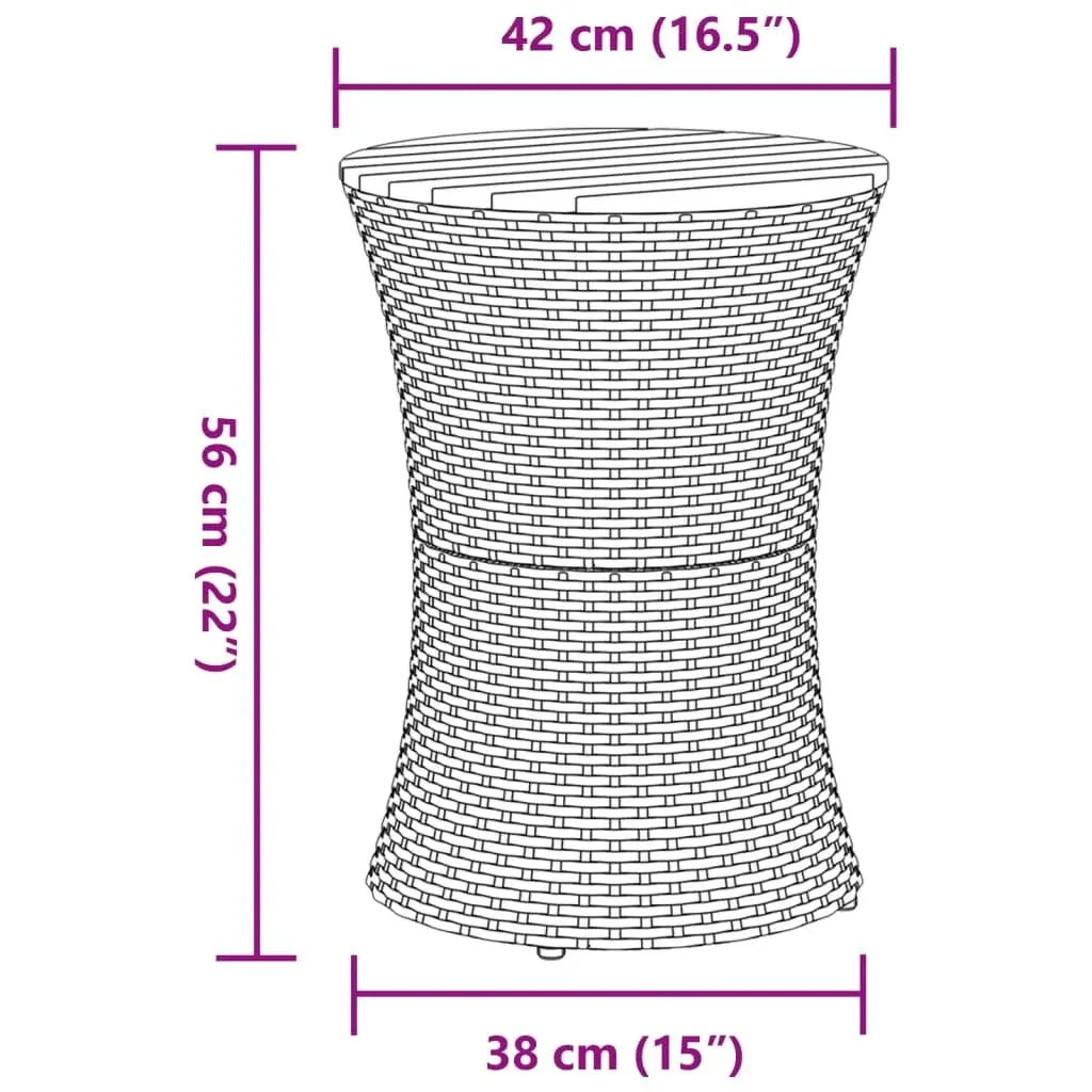 Grey Drum-Shaped Outdoor Side Table