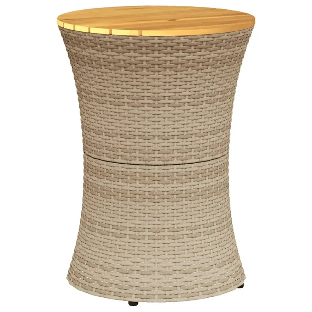Garden Side Table Drum Shape Outdoor Furniture Patio Coffee Table Beige