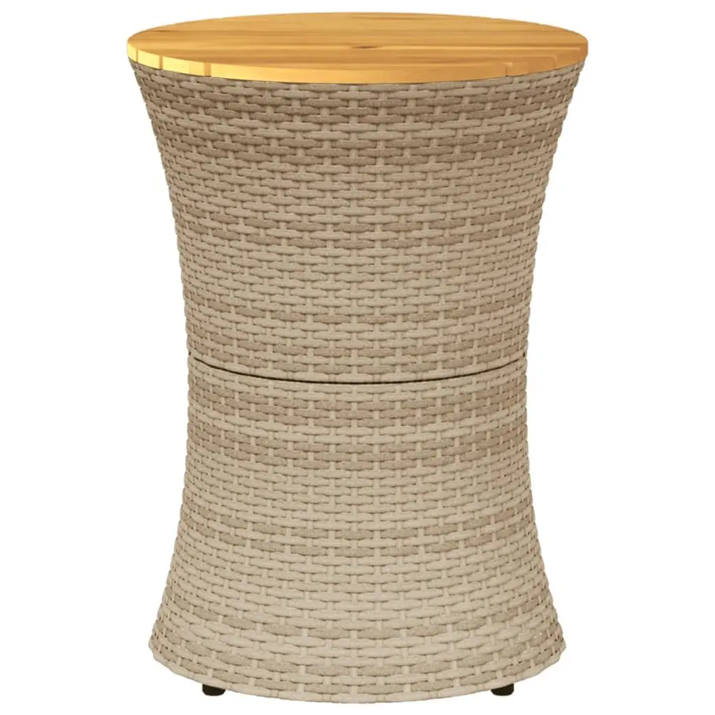 Garden Side Table Drum Shape Outdoor Furniture Patio Coffee Table Beige