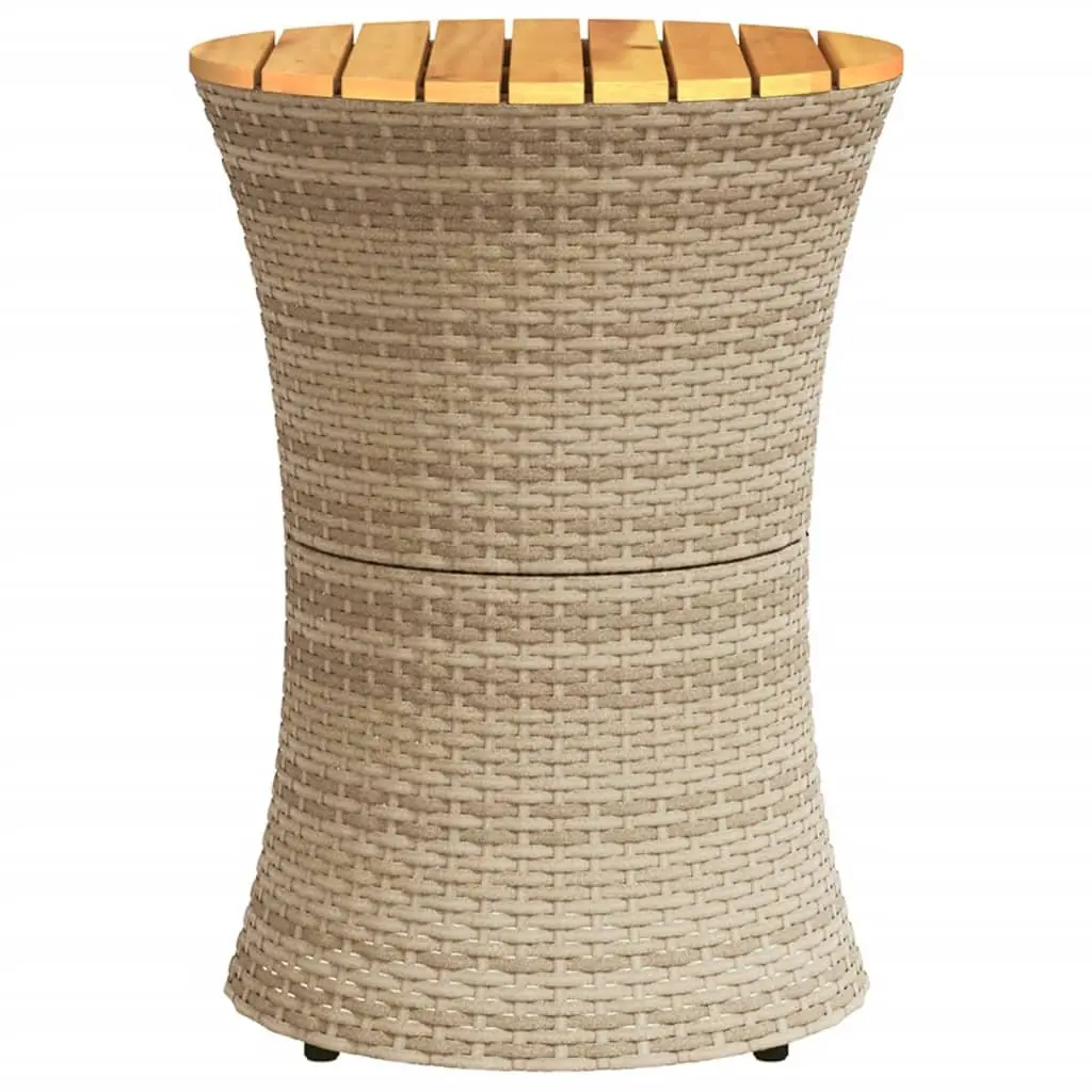 Garden Side Table Drum Shape Outdoor Furniture Patio Coffee Table Beige