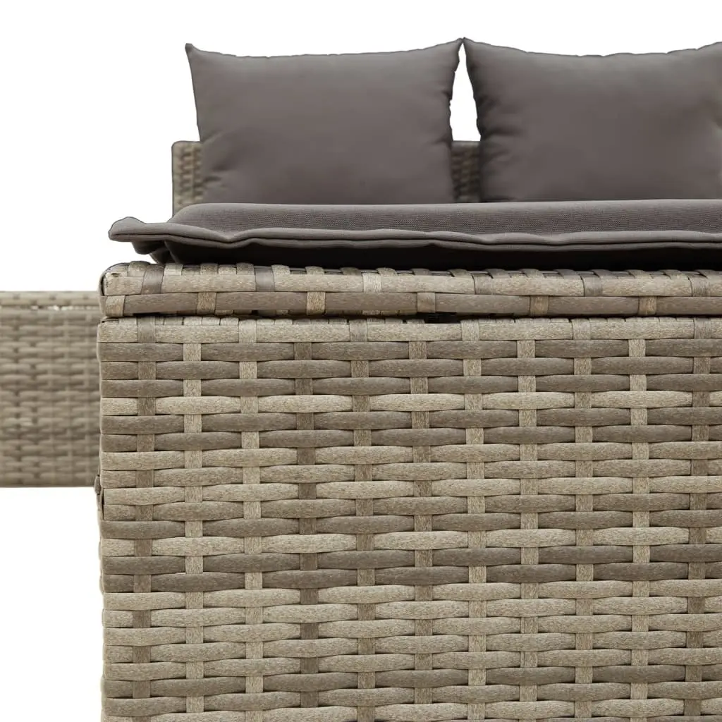 Double Sun Lounger Outdoor Garden Furniture Grey Rattan Modular Relaxation
