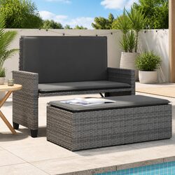 Compact 2-in-1 Loveseat Sofa Bed for Your Outdoor Space
