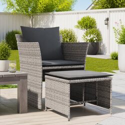 Compact and Comfortable Grey Garden Chair Set