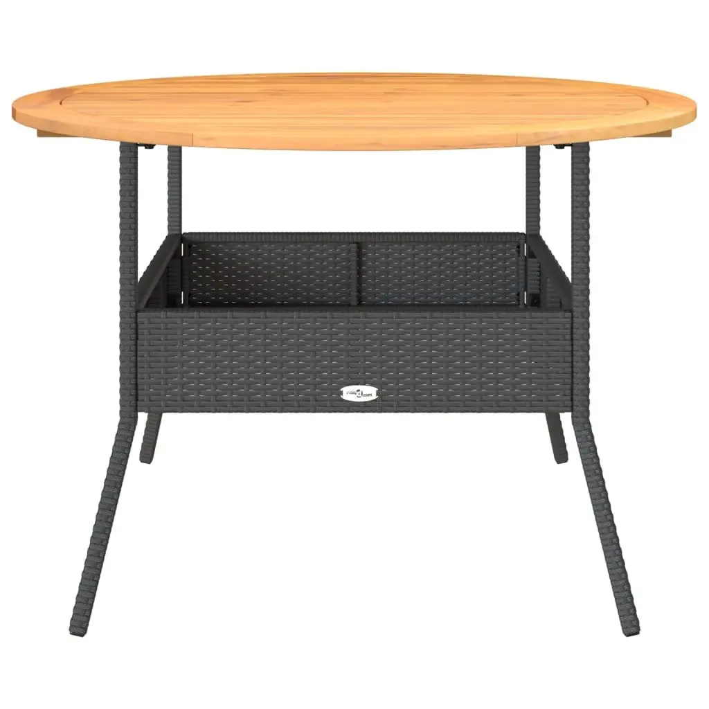 Garden Table Outdoor Furniture PE Rattan Black Round Patio Dining Coffee Table