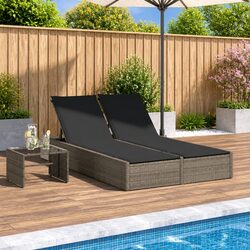 Compact Double Sun Lounger for Relaxation with Padded Cushions