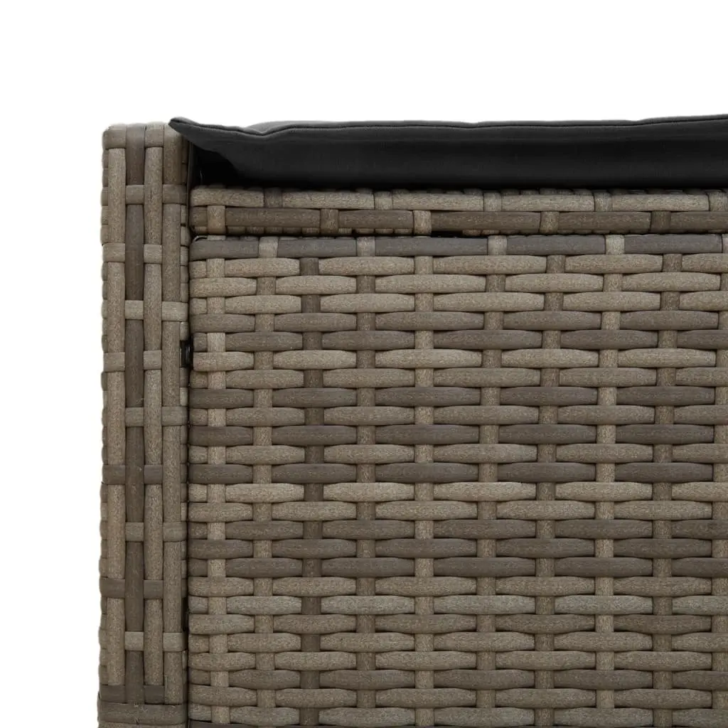 Double Sun Lounger Grey Outdoor Seating Recliner Adjustable Backrest Padded Cushions