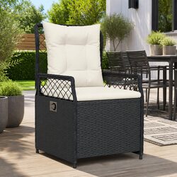 Black Reclining Outdoor Chairs, 2 Pack
