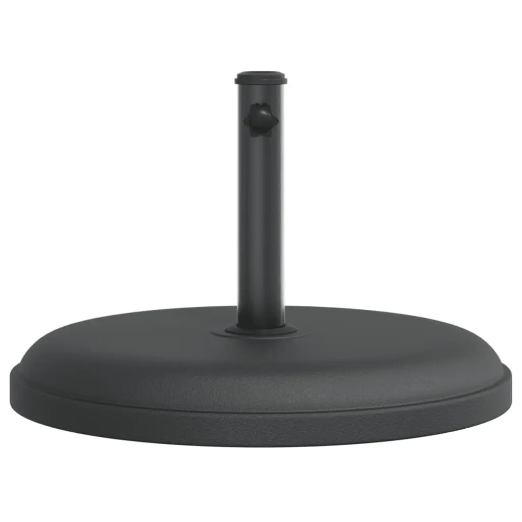 Round Parasol Base Black 25 kg Concrete-filled with Tightening Knob and 3 Pole Adaptors for Ø32 Ø35 Ø38 mm Umbrella