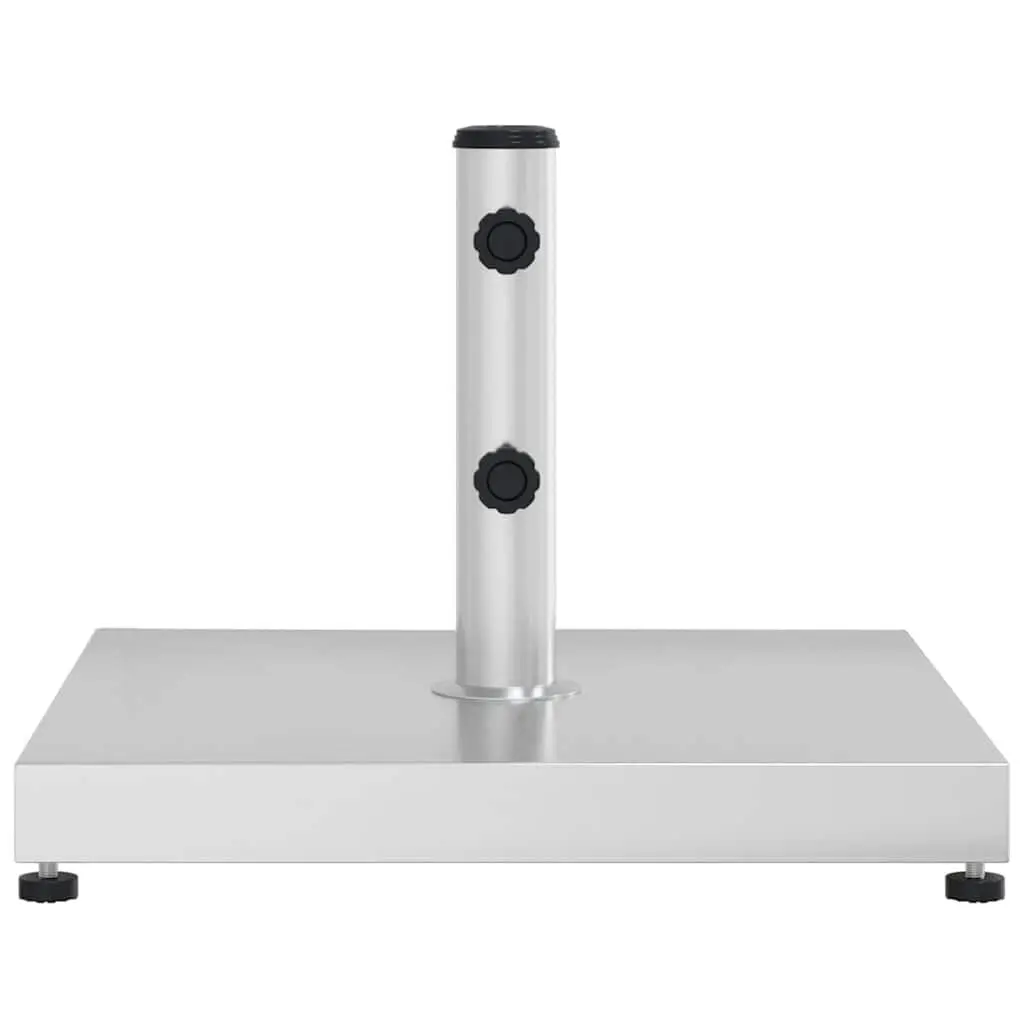 Parasol Base Silver Square 28kg Stable Umbrella Stand with Pole Adaptors 32mm 38mm 48mm