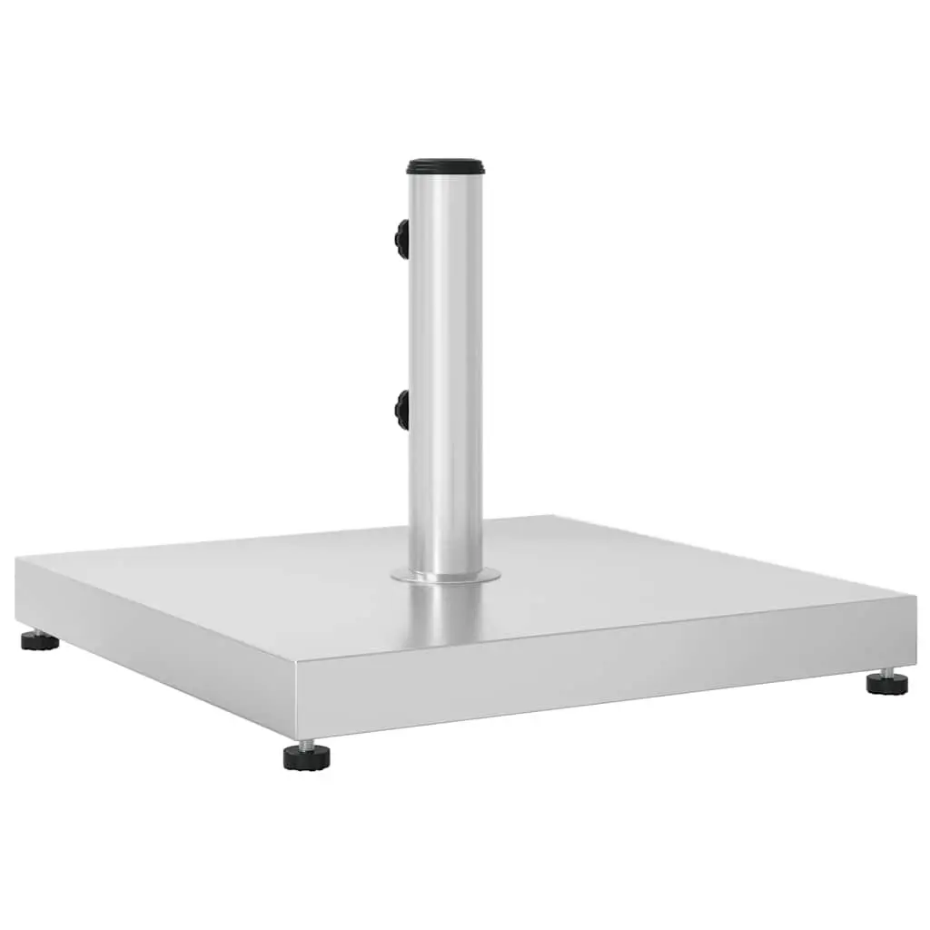 Parasol Base Silver Square 28kg Stable Umbrella Stand with Pole Adaptors 32mm 38mm 48mm