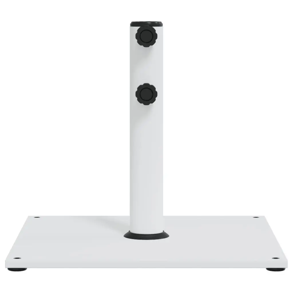 Square Parasol Base White 17kg Umbrella Stand with Ø32/38/48mm Pole Adapter