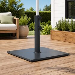 Parasol Base Square Grey Umbrella Stand Ø32/38/48mm Pole Adapter Stable