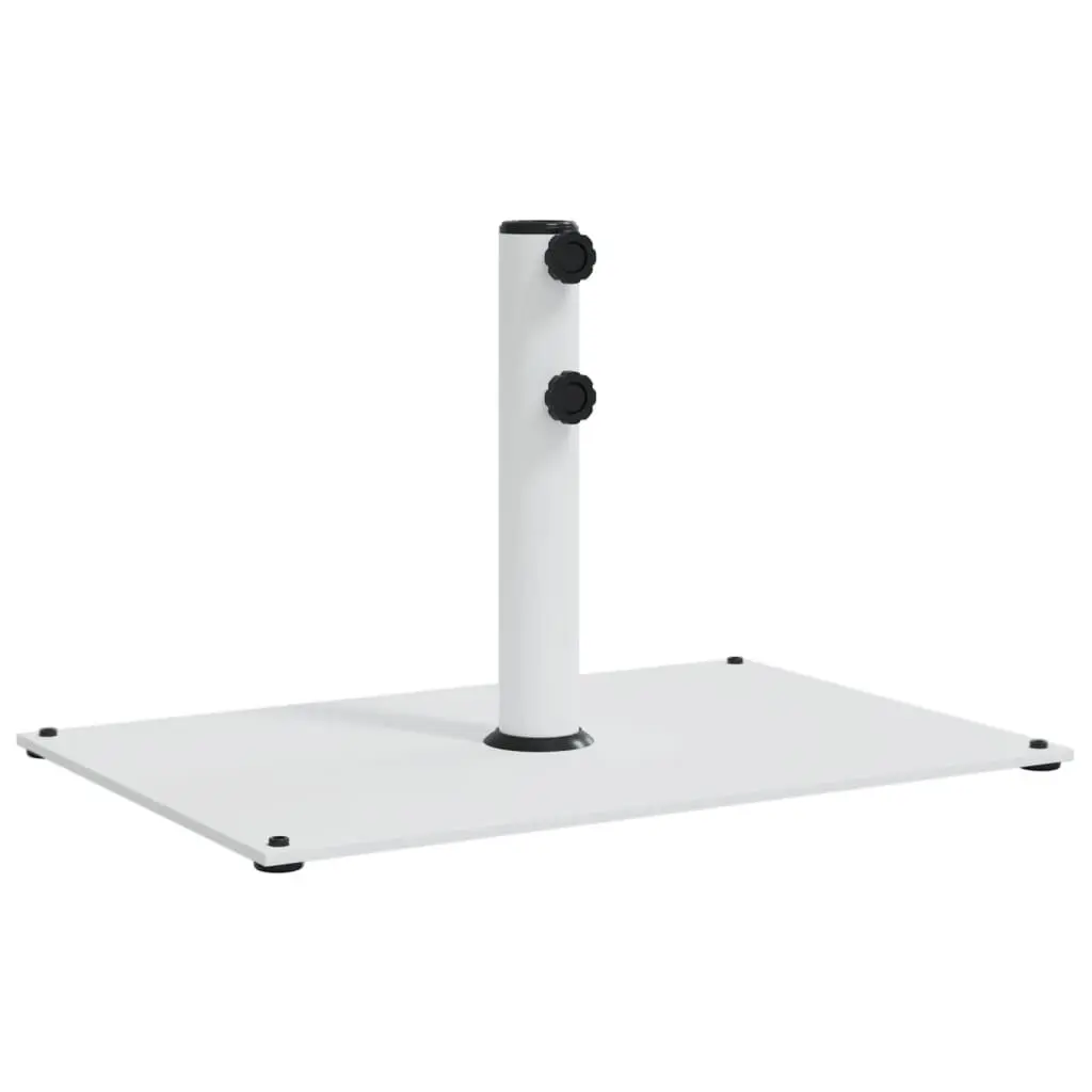 Parasol Base White 15kg Rectangular Outdoor Umbrella Stand for 32mm 38mm 48mm Poles