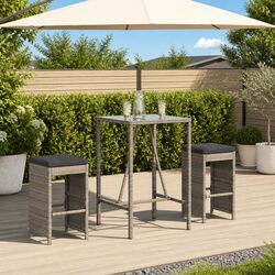 2-Piece Bar Stools with Cushions for Outdoors