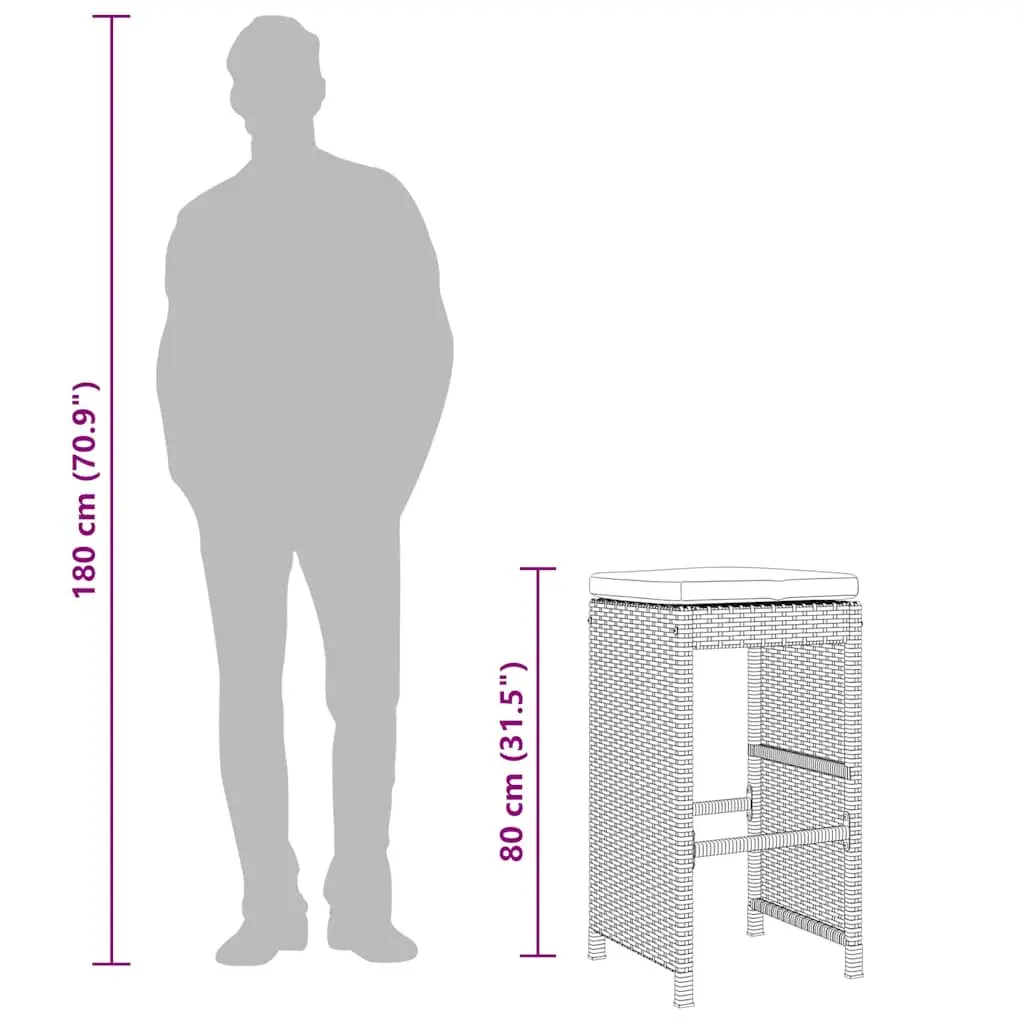 4-Piece Outdoor Bar Stool Set