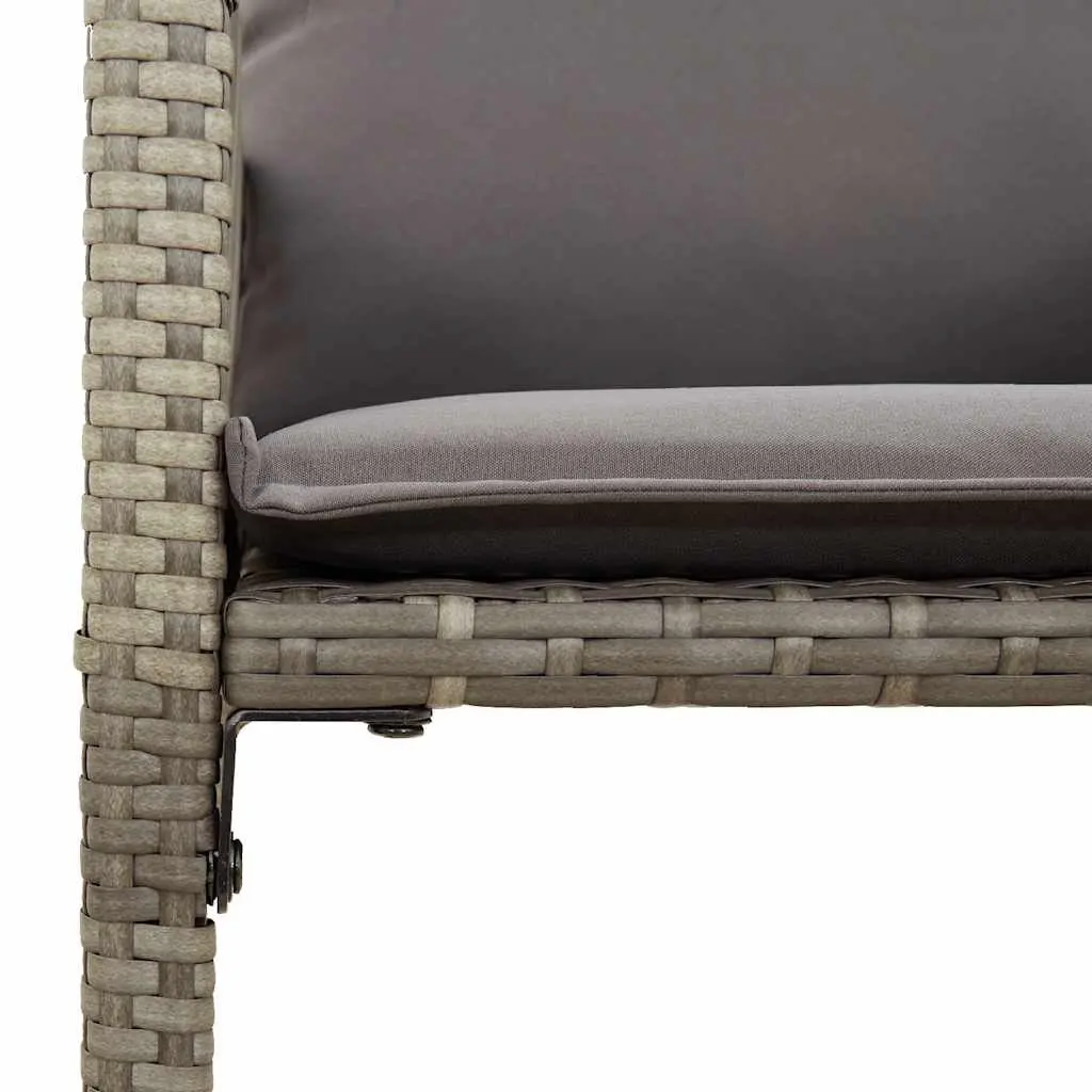 Outdoor Bar Stools Grey 2 pcs with Cushions Armrests Backrest Thickly Padded
