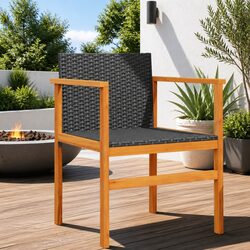 Set of 2 Black Garden Chairs