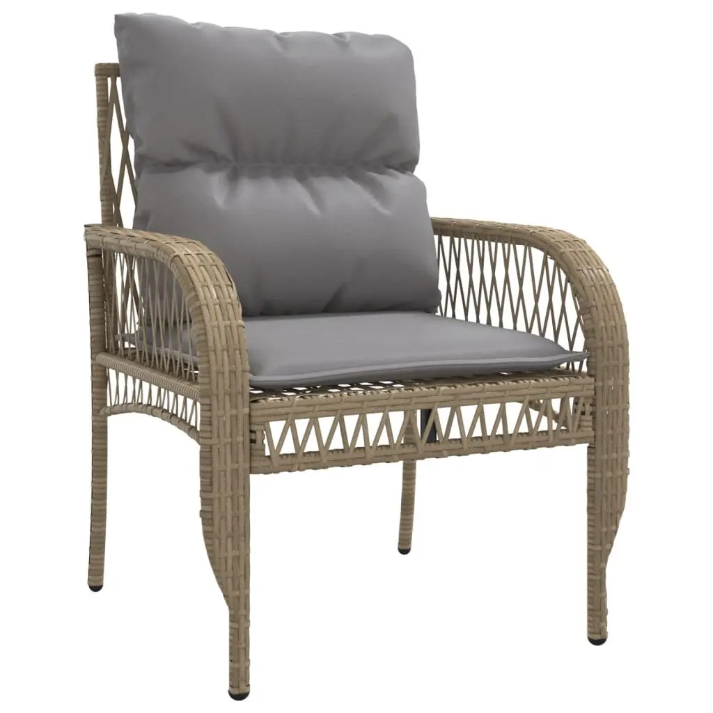 Garden Sofa Set Beige 4 Piece Outdoor Furniture Patio Seating with Cushions