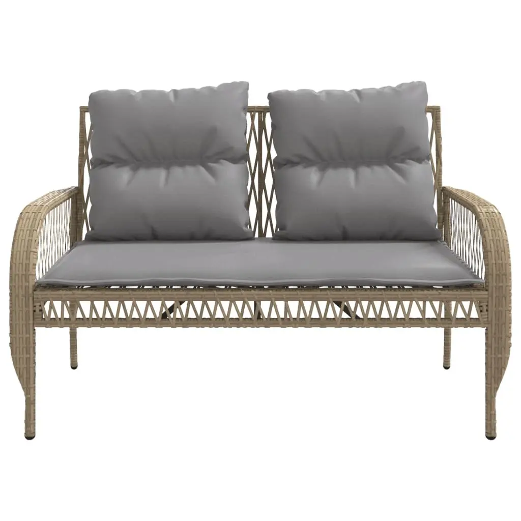 Garden Sofa Set Beige 4 Piece Outdoor Furniture Patio Seating with Cushions