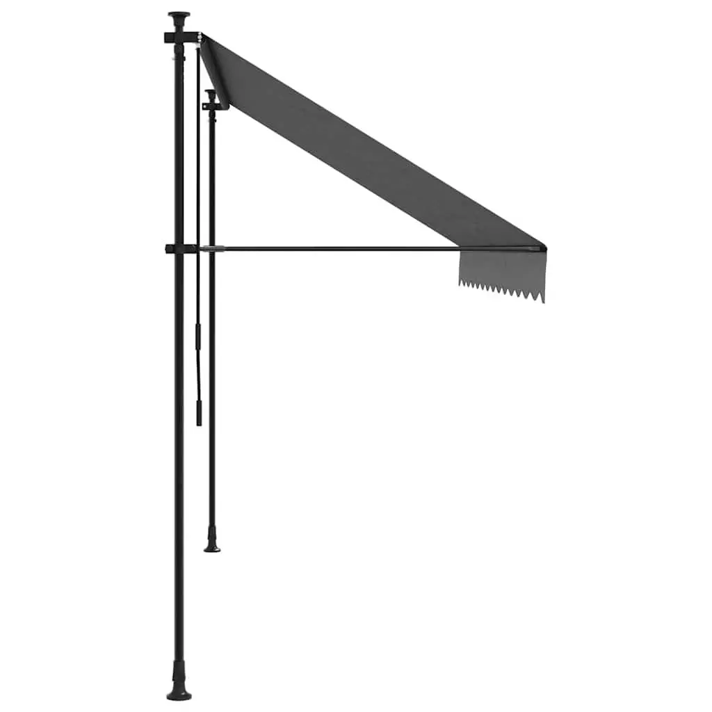 Retractable Awning Anthracite 300x150cm Steel Frame Crank Handle