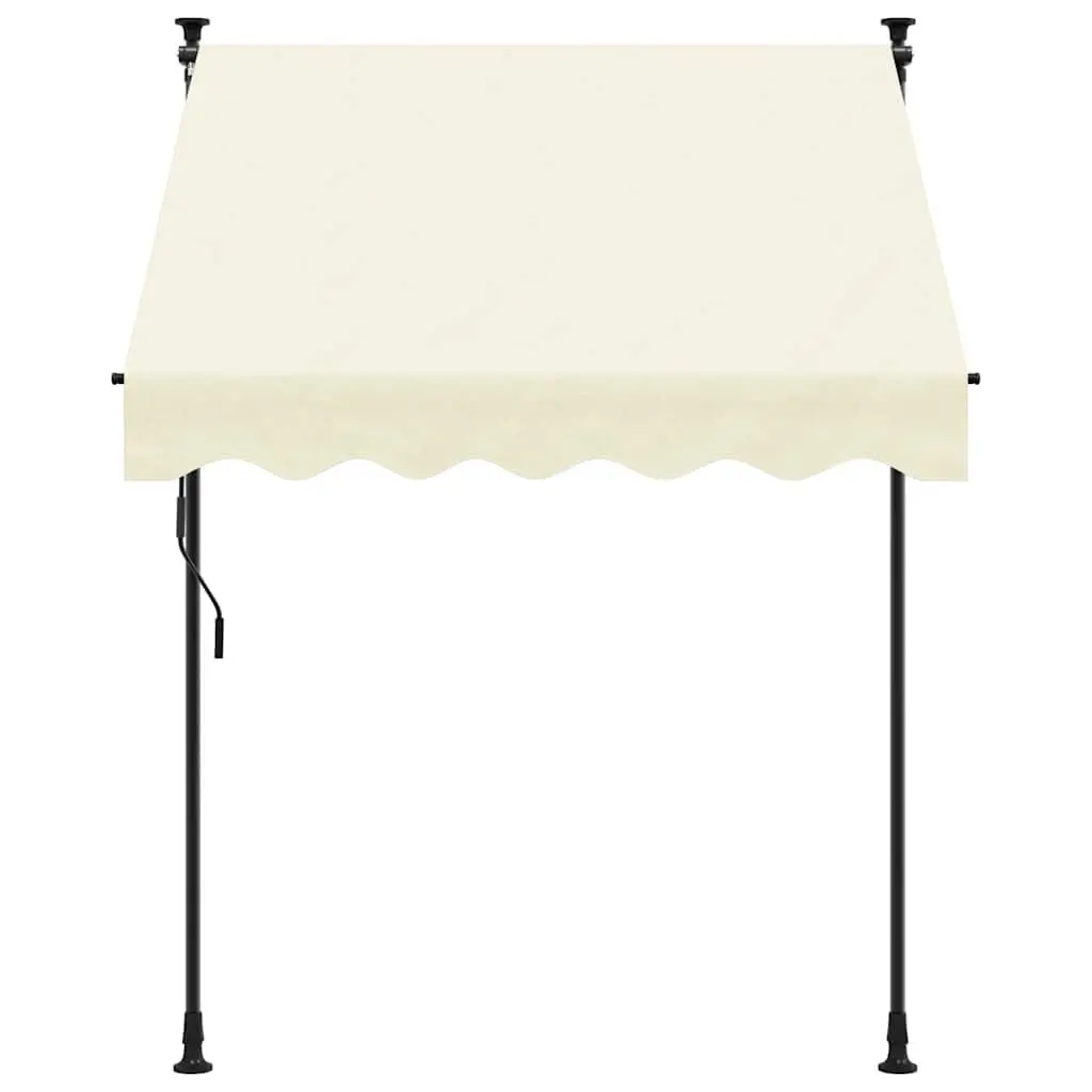 Retractable Awning Cream 200x115 cm Steel Frame UV Resistant Fabric Crank Handle