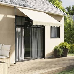 Cream Retractable Awning: Compact and Efficient