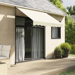 Cream Retractable Awning: Compact and Efficient
