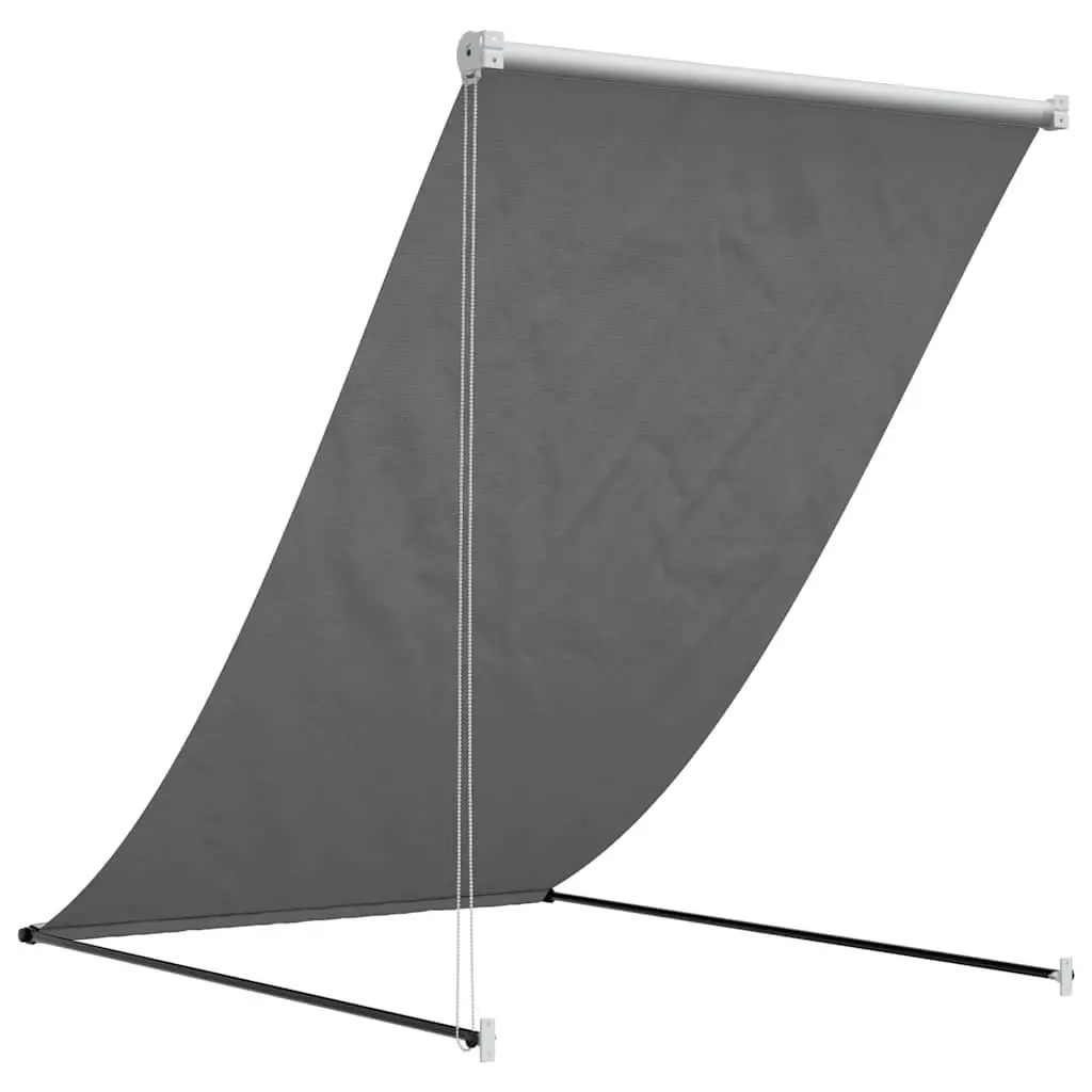 Retractable Awning Anthracite 150x150 cm Pull Rope Mechanism Wall Mounted Shade