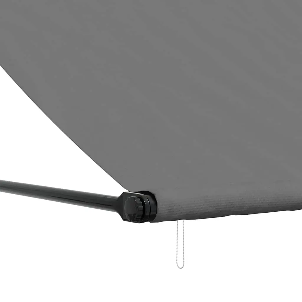Retractable Awning Anthracite 200x150cm Durable Steel Frame Pull Rope Operation