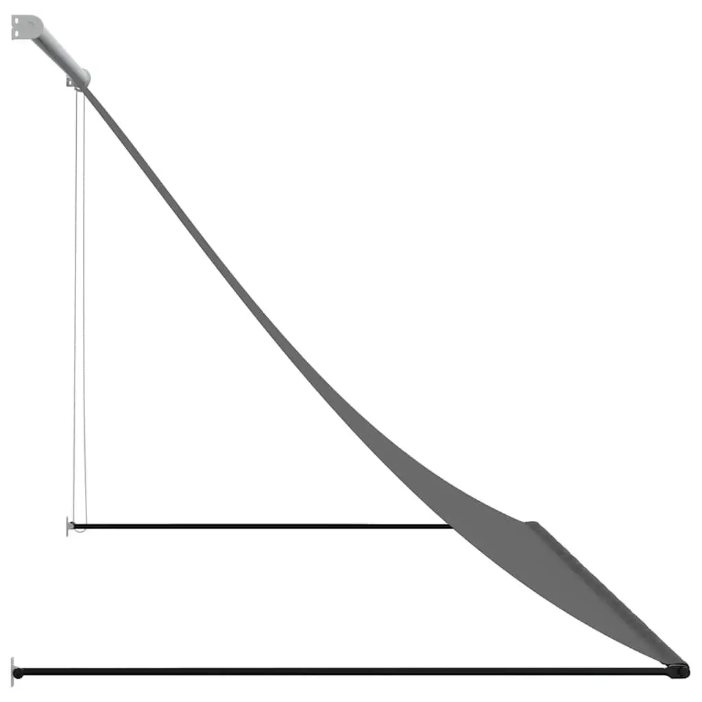Retractable Awning Anthracite 250x150cm Steel Frame UV Resistant Fabric Wall Mounted Shade
