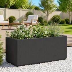 Concise Grey Garden Planter: 80x36x35 cm of Durability