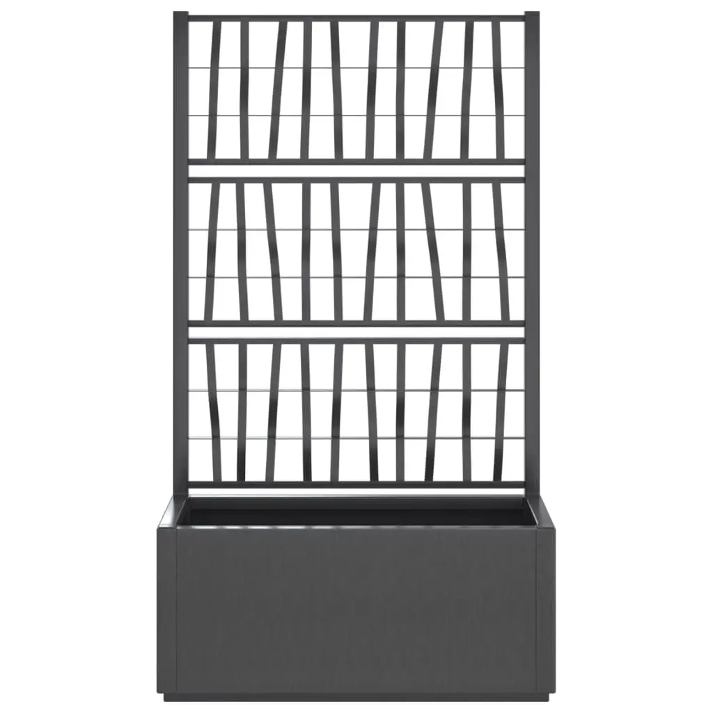 Garden Planter Grey 80x36x140cm Integrated Trellis for Climbing Plants Outdoor Patio