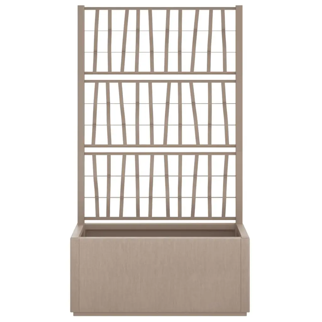 Garden Planter Brown 80 x 36 x 140 cm Integrated Trellis for Climbing Plants