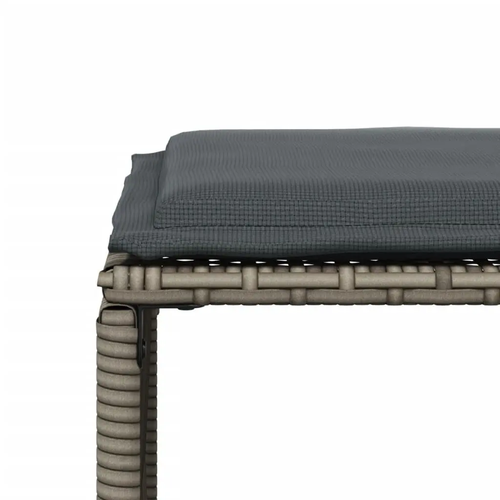 7 Piece Garden Dining Set with Cushions Grey Poly Rattan Outdoor Furniture