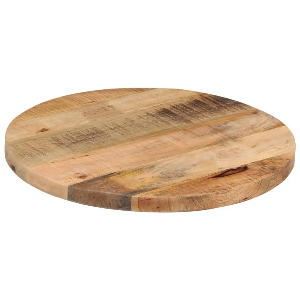 Round Wooden Table Top 50cm Diameter Solid Mango Wood Rustic Brown Tabletop