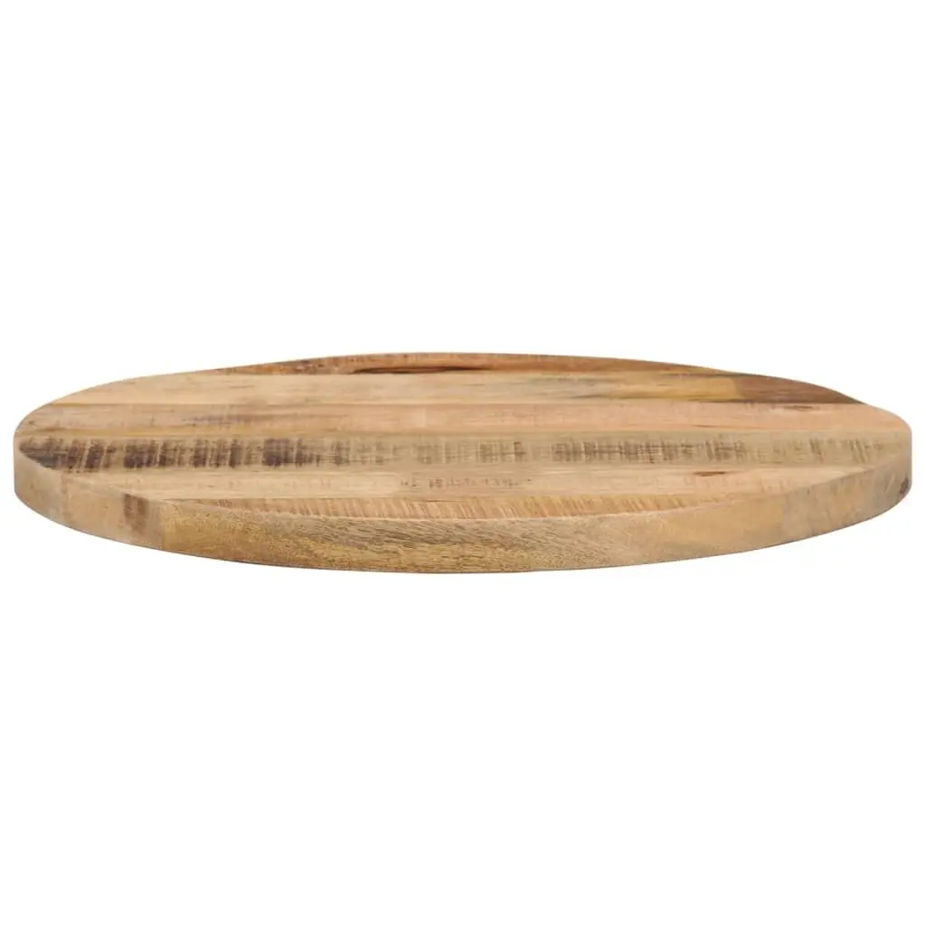 Round Wooden Table Top 50cm Diameter Solid Mango Wood Rustic Brown Tabletop