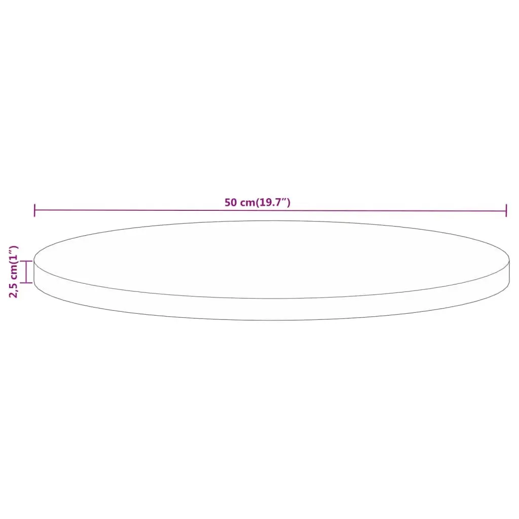 Round Wooden Table Top 50cm in Solid Mango Wood
