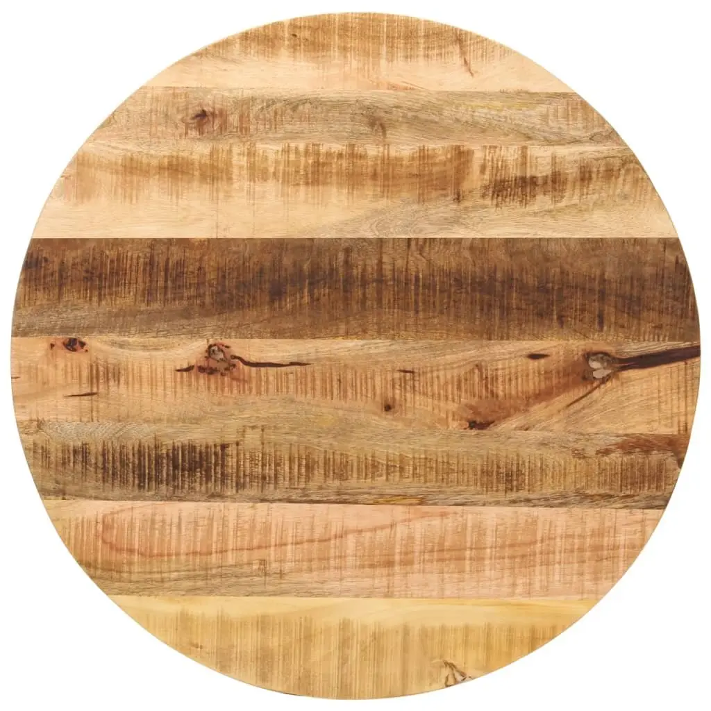 Round Wooden Table Top Ø 70cm Solid Mango Wood Rustic Replacement Tabletop