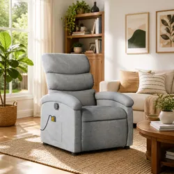 Concise Grey Fabric Massage Recliner Chair Overview