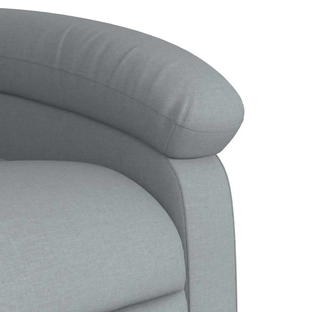 Massage Chair Grey Fabric Armchair Manual Recline 6 Vibration Points Adjustable Backrest