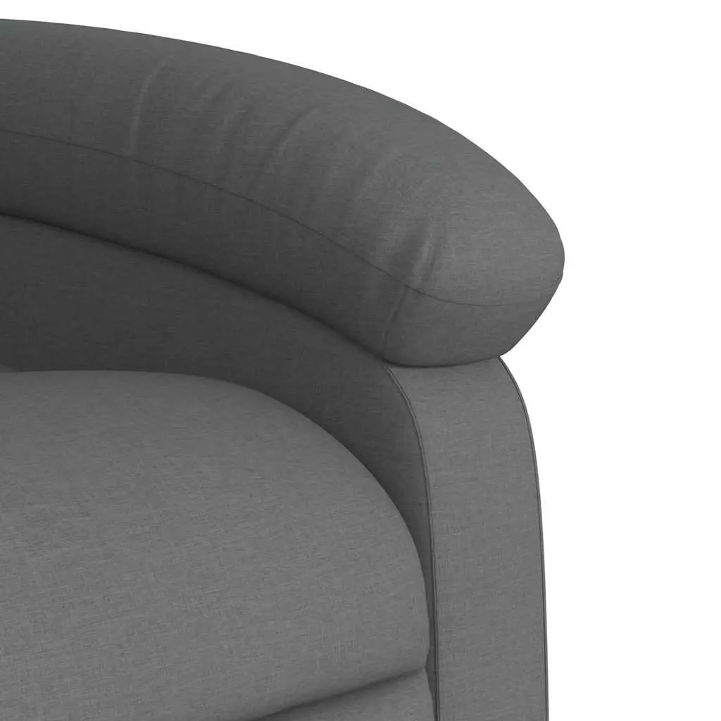 Massage Recliner Chair Grey Fabric Manual Recline Vibration Lounger
