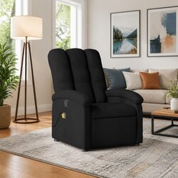 Concise and Comfortable Black Fabric Massage Recliner Chair