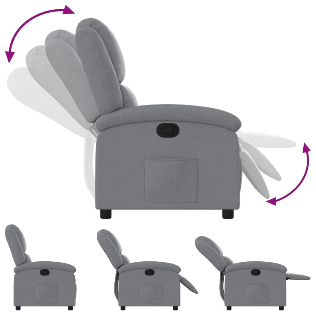 Grey Fabric Recliner Chair, Easy to Adjust