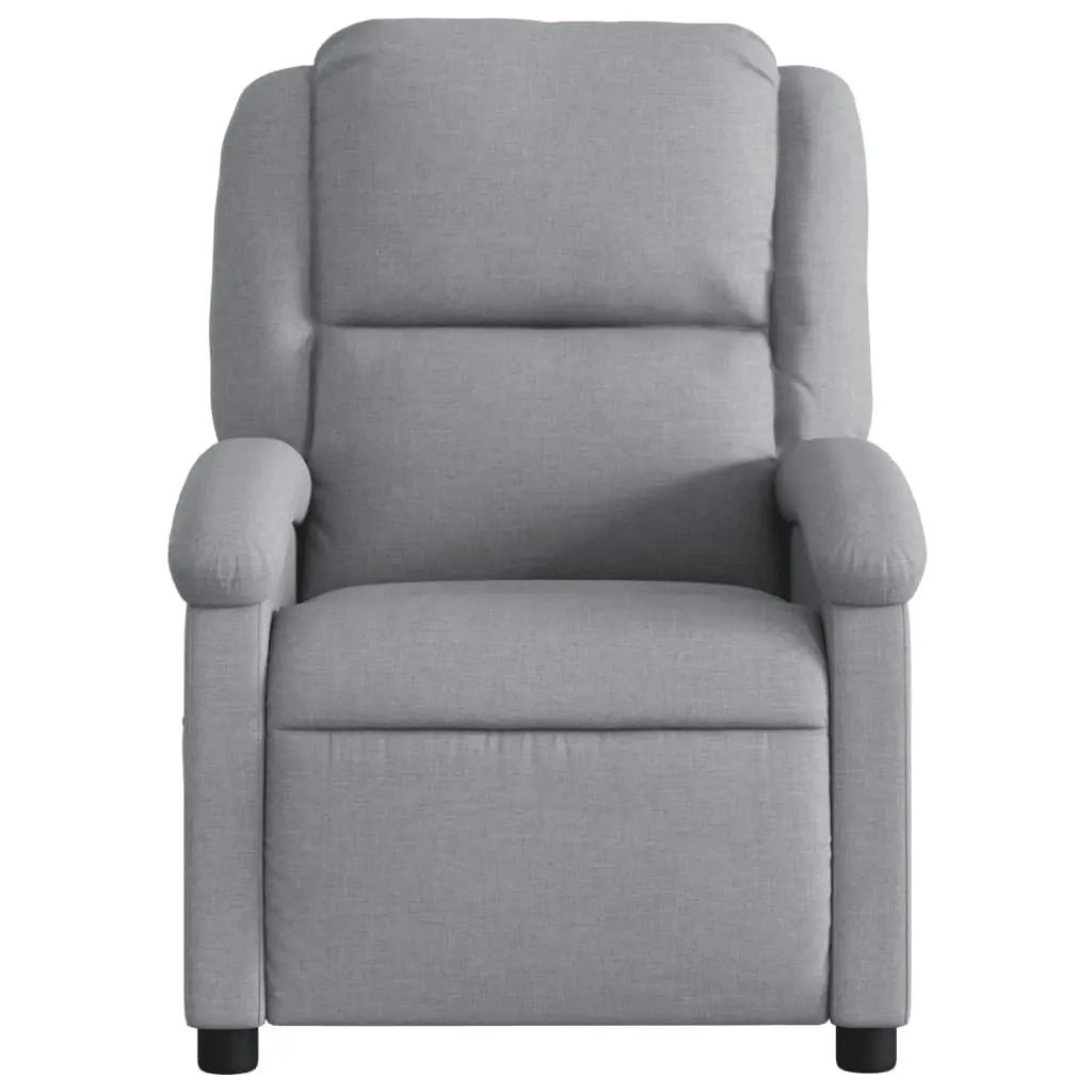 Massage Recliner Chair Light Grey Fabric Manual Reclining Vibration 6 Points