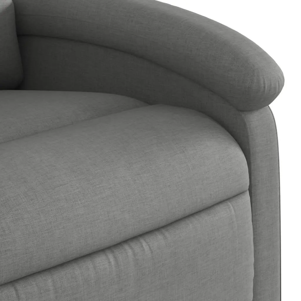 Manual Recliner Chair Grey Fabric 135 Degrees 6 Vibration Points Massage Function