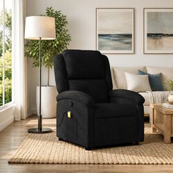 Compact and Functional Black Massage Recliner Chair with USB Power