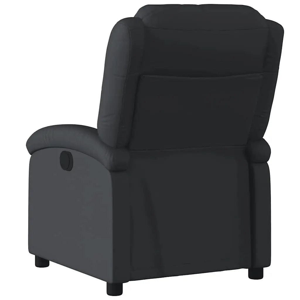 Black Recliner Armchair Padded Seat Manual Reclining Function Wide Arms 135 Degrees