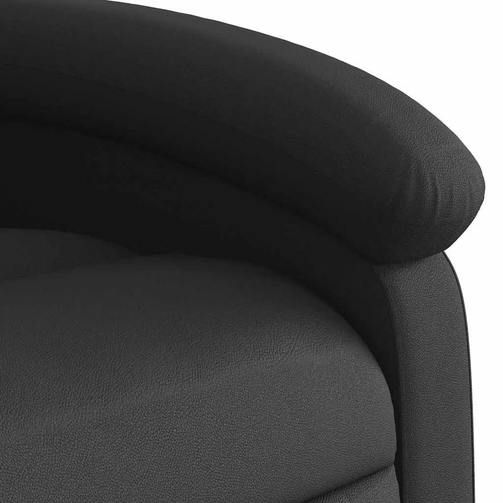Black Recliner Armchair Padded Seat Manual Reclining Function Wide Arms 135 Degrees