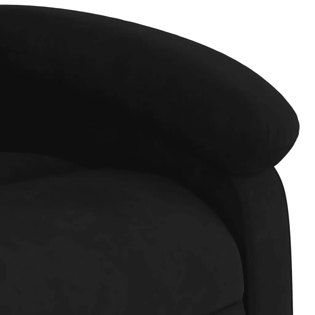 Recliner Chair Black Velvet Manual Reclining Armchair Lounge Seat Footrest