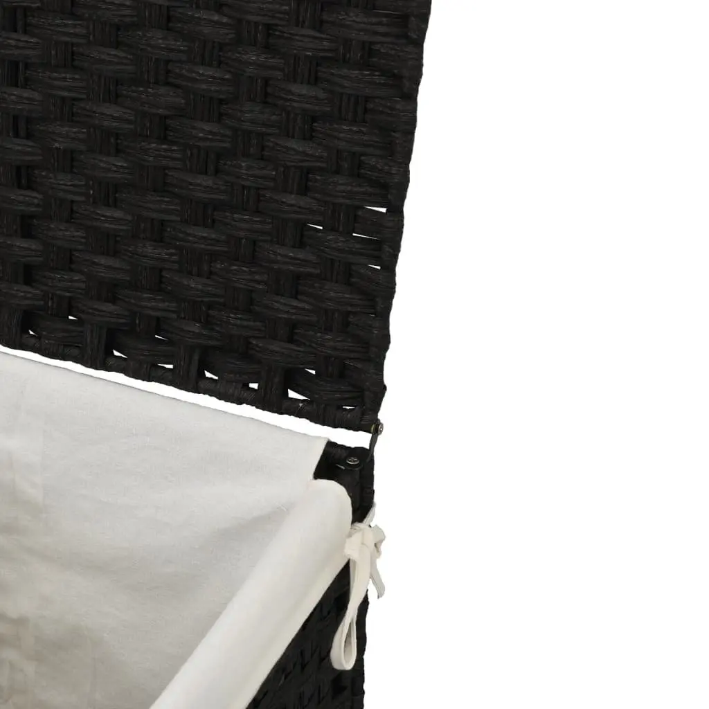 Laundry Basket Black Foldable with Lid Removable Inner Bag